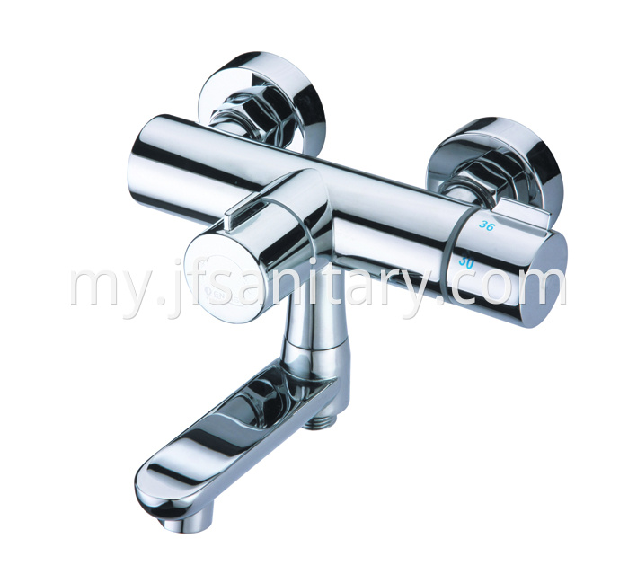 Copper Thermostatic Bathtub Mixer With Long Spout